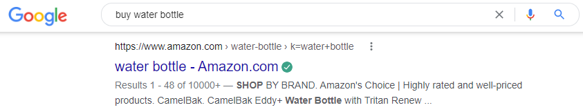 amazon vandflaske serp